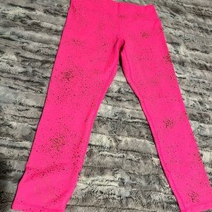 ZYIA Hot Pink 7/8 Leggings with gold flecks